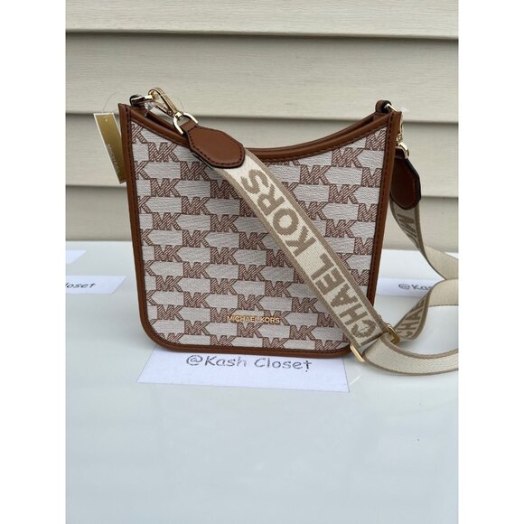 Michael Kors crossbody bag briley small logo messenger bag Luggage Multi - Picture 1 of 10